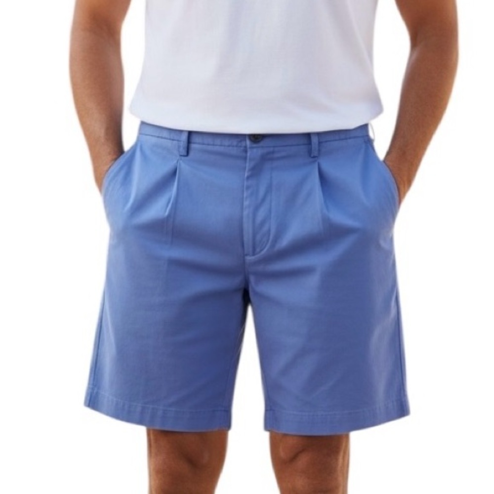 Vineyard Vines pleated shorts Cornflower blue Mens 8”  38 Casual Preppy Resort